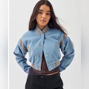 SMALL CROPPED URBAN OUTFITTERS CORDUROY BASEBALL JACKET